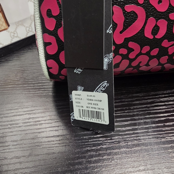 Von Dutch Pink Leopard Print Women's Bag - Picture 5 of 6